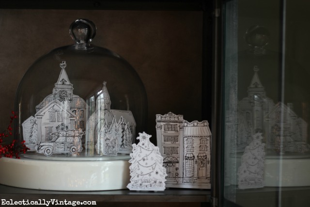 Love this free Christmas village printable kellyelko.com