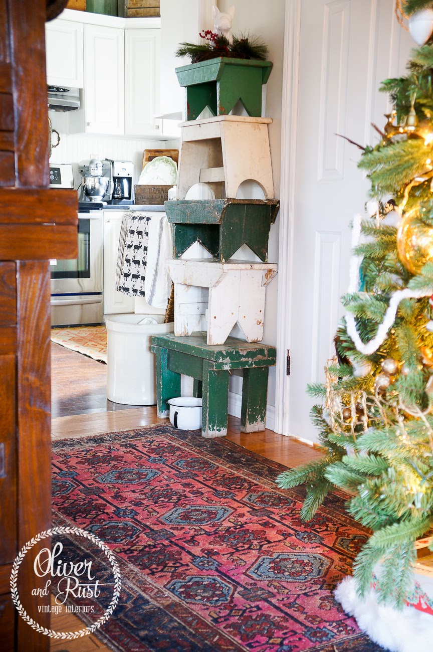 stool christmas tree