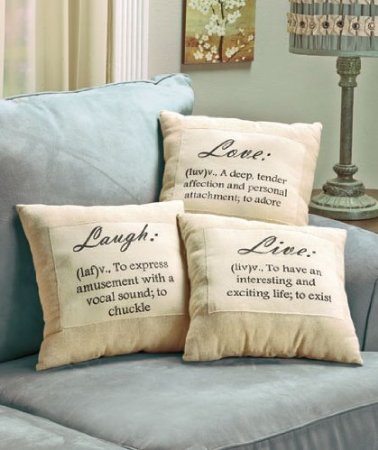 Live Laugh Love Neutral Pillows 