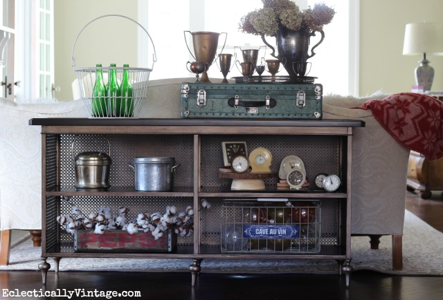 I love this vintage inspired Norton console table - perfect for displaying favorite collections eclectiallyvintage.com