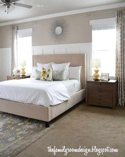 Beautiful neutral symmetrical bedroom kellyelko.com