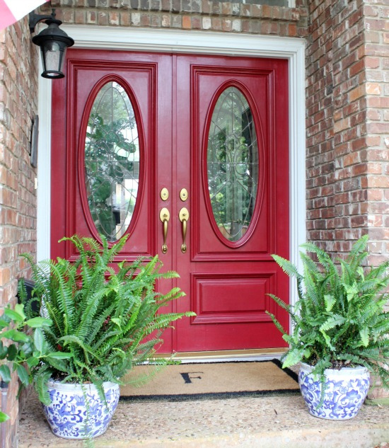 Red front door adds curb appeal kellyelko.com