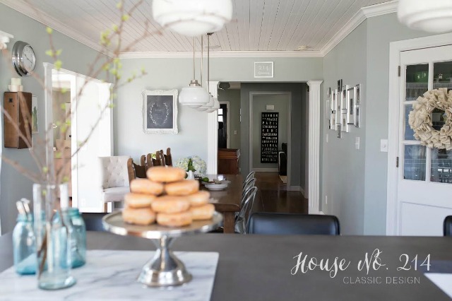 Love the bead board ceiling in this kitchen kellyelko.com