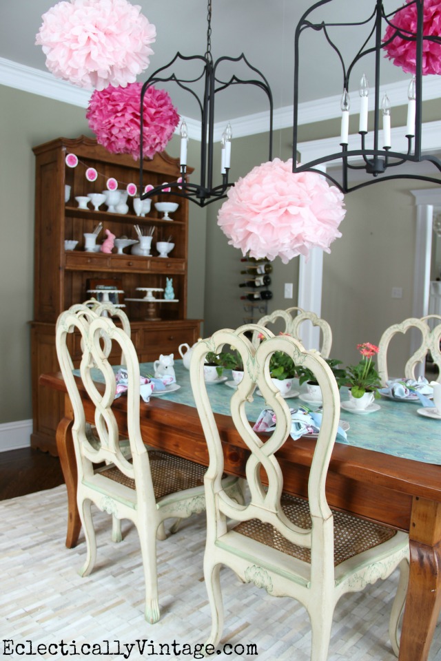 Throw a festive spring party with colorful tissue paper flowers and more! kellyelko.com