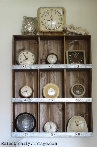 Rustic Decor - Vintage Clock Collection Display