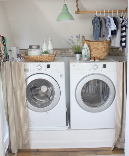 Beautiful closet turned laundry room kellyelko.com