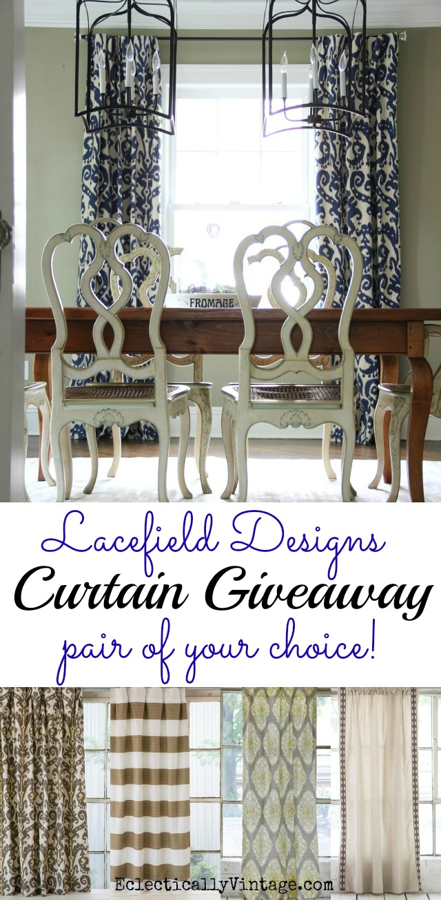 Lacefield Designs Curtain Giveaway - your choice of any color, pattern and size! kellyelko.com