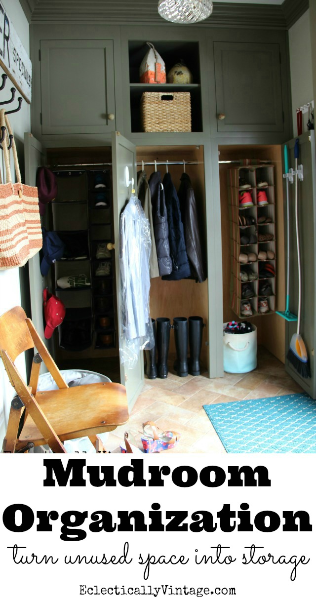 Mudroom Organization Ideas - creative tips for making the most out of every square inch of space for storage kellyelko.com 