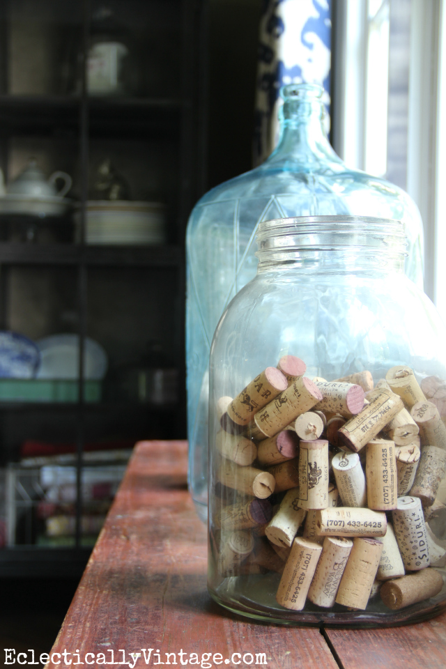 Cork display - love them filling up a big glass jar kellyelko.com