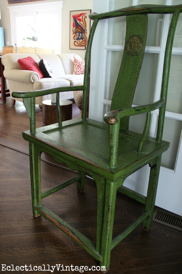 Love this green Asian chair kellyelko.com