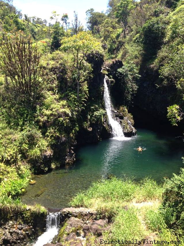 Waterfall on the Road to Hana in Maui, Hawaii kellyelko.com