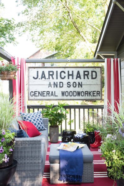 Vintage sign on an outdoor deck kellyelko.com