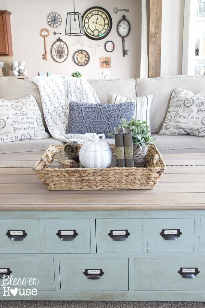 Card catalog coffee table