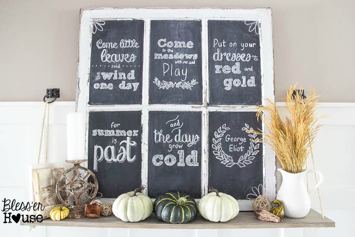 Old chalkboard window