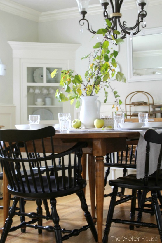 A few branches from the yard makes the perfect centerpiece