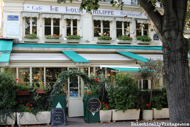Charming cafe in Paris - love this itinerary for seeing Paris - so many great tips kellyelko.com