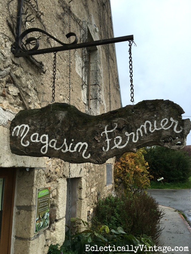 Such a cute cheesemaker sign in the French countryside kellyelko.com