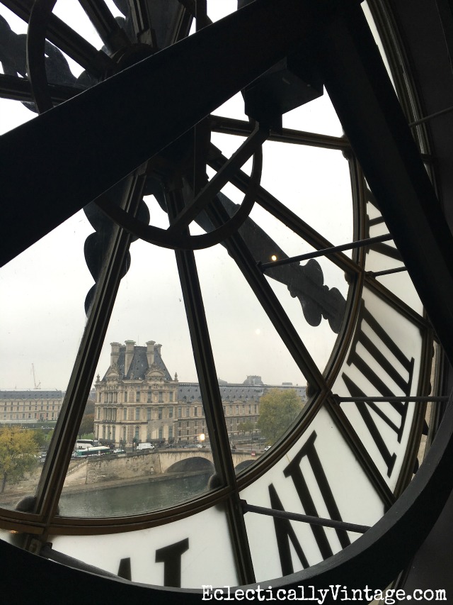 Musee d'Orsay clock overlooking the Seine in Paris - love this itinerary for best things to see and do in Paris kellyelko.com