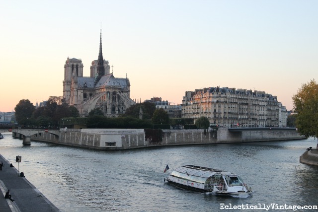 Notre Dame on the Seine River - love this itinerary for seeing Paris kellyelko.com