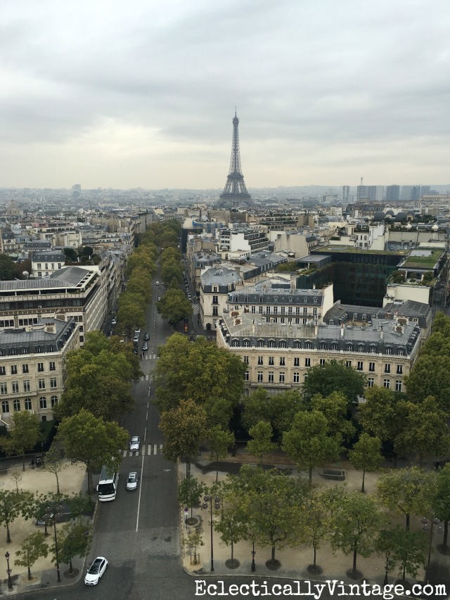 View from the Arch de Triumph! Spectacular 360 view of the entire city - see more tips on what to see and do in Paris kellyelko.com