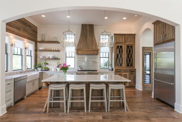 What a house tour! Love this kitchen with the perfect mix of white, rustic wood Old Seagrove Home kellyelko.com