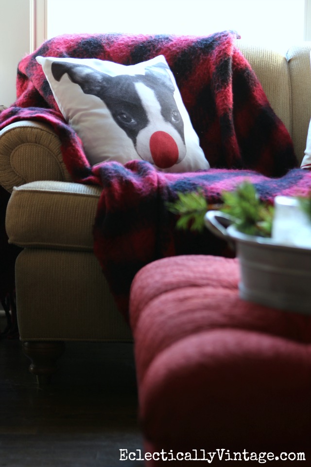 Boston Terrier Christmas pillow - so cute! kellyelko.com
