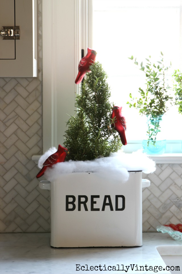 Christmas tree in a bread box kellyelko.com