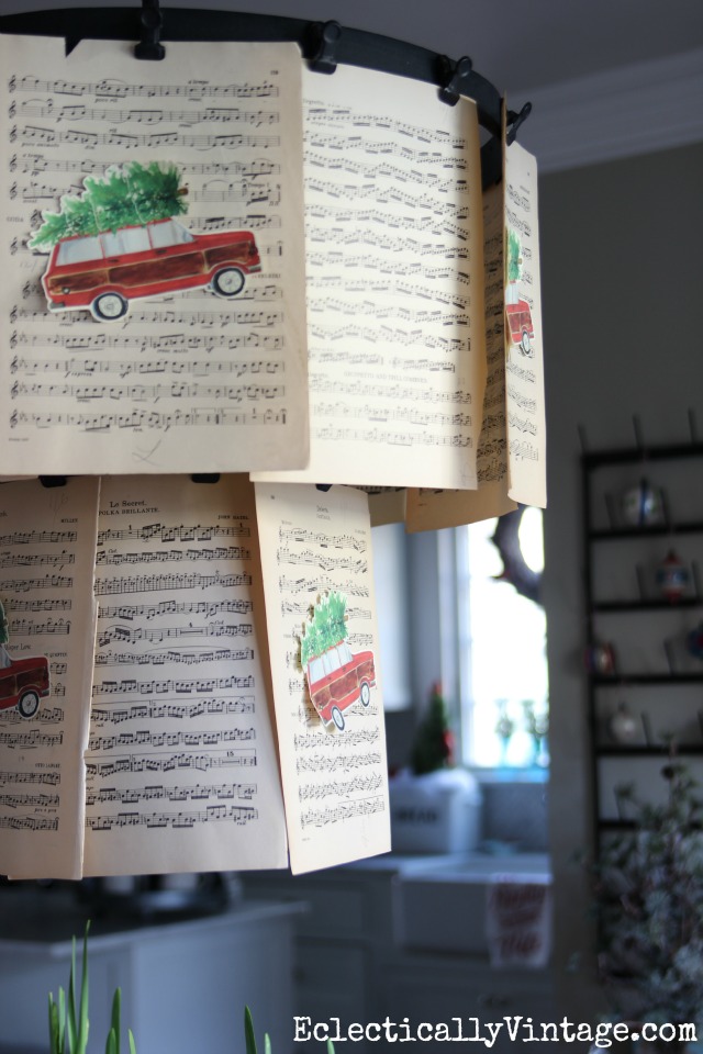 Christmas music sheet decor kellyelko.com