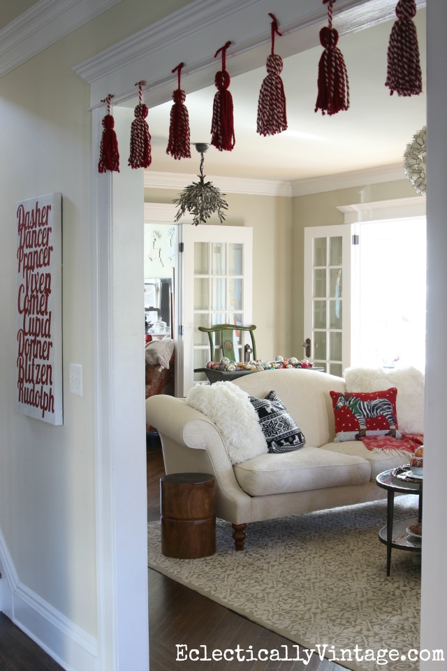 DIY Christmas Tassel Garland kellyelko.com