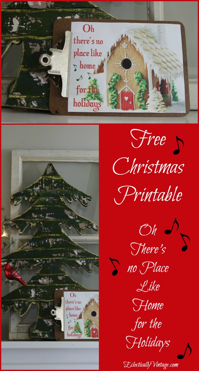 Free Christmas Printable - "Oh, there's no place like home for the holidays" kellyelko.com