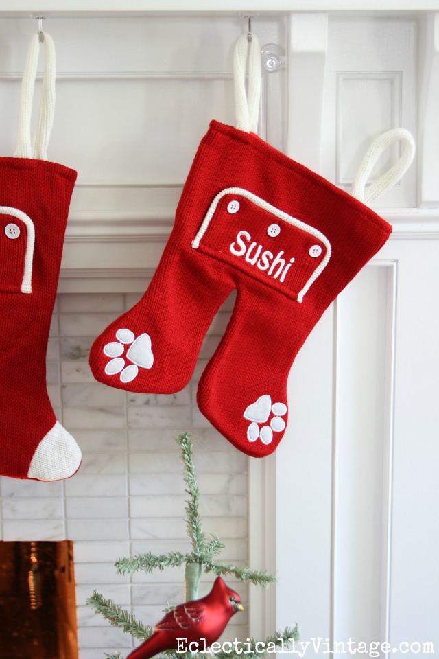 Personalized Christmas stockings - love the long john stockings and they even have them for pets! kellyelko.com