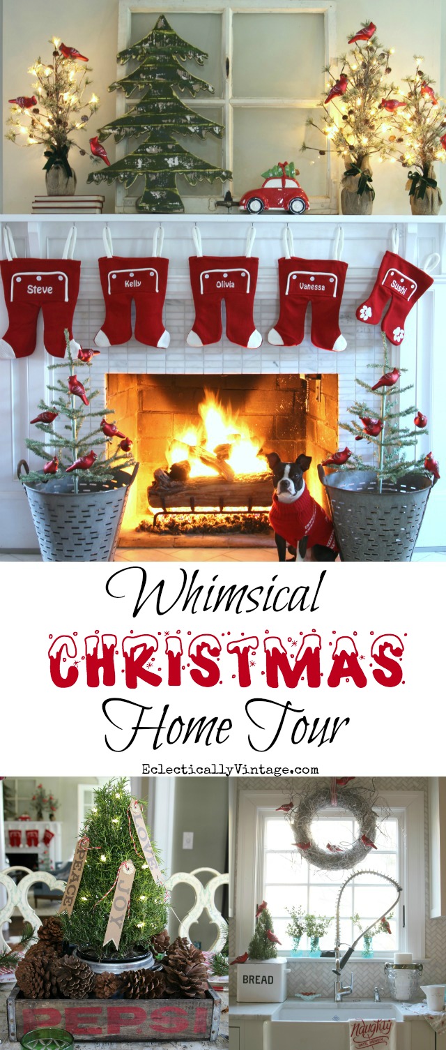 Whimsical Christmas Home Tour - tons of super fun, creative decorating and DIY ideas! kellyelko.com