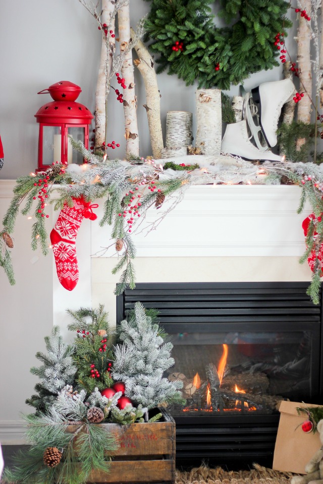 10 Creative Christmas decorating ideas - love the birch branch mantel 