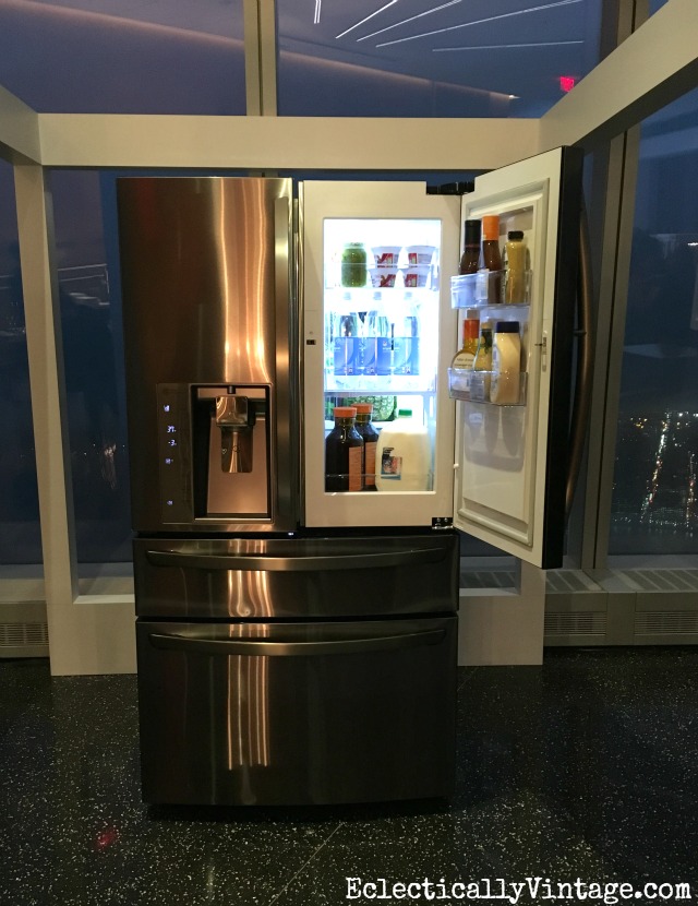 LG Black Stainless Refrigerator - love this door in door storage kellyelko.com