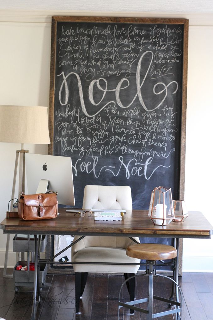 Creative Christmas Decorating Ideas - giant Christmas chalkboard