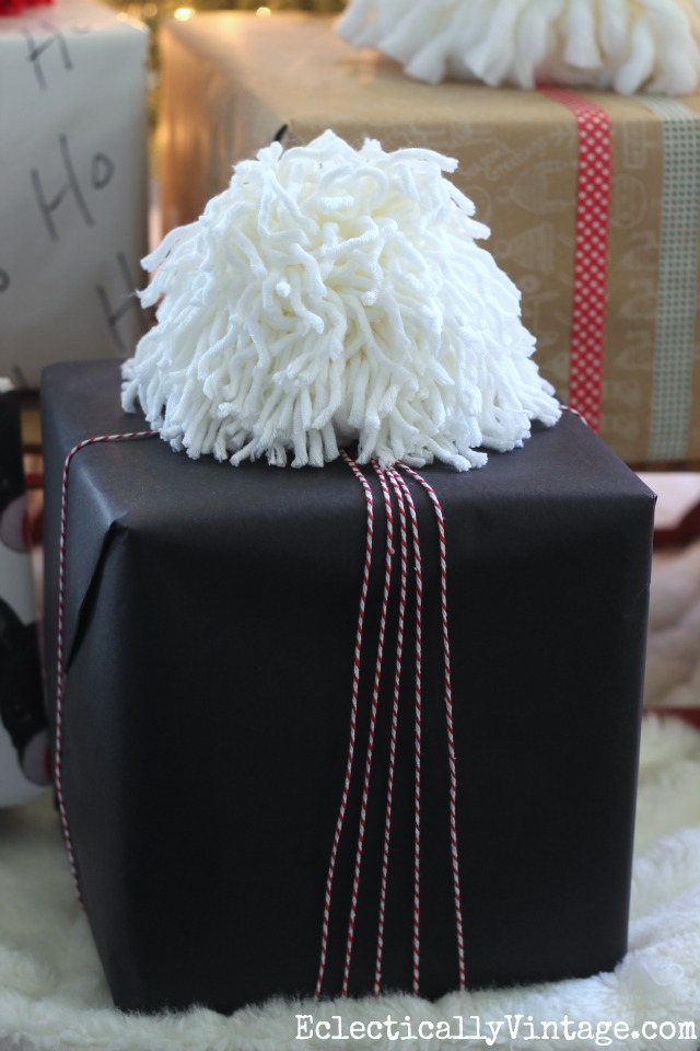 DIY Tissue Pom Pom Gift Toppers