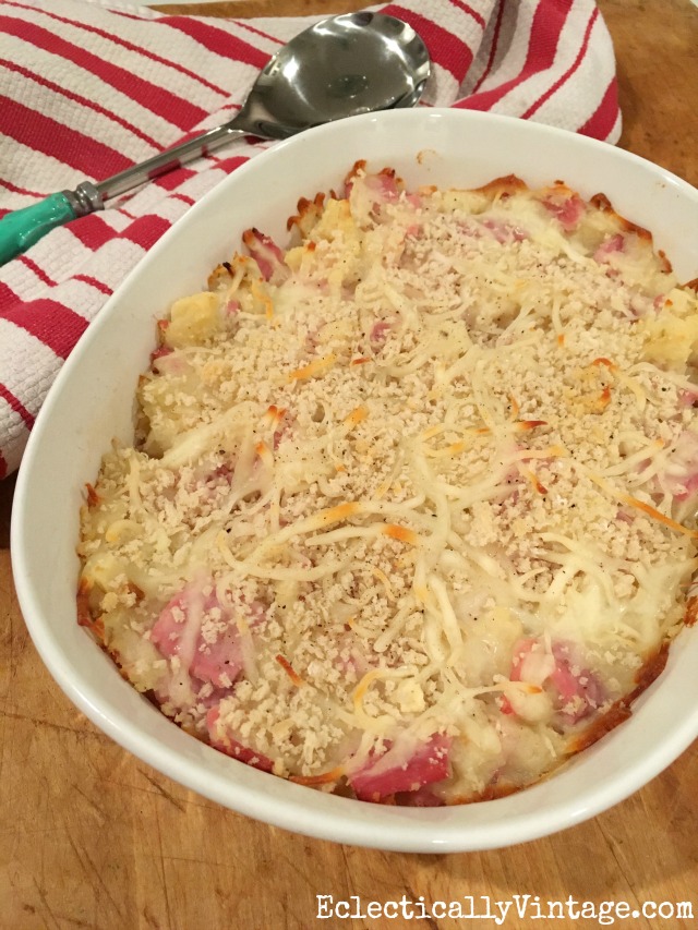 Cheesy Ham & Potato Casserole kellyelko.com