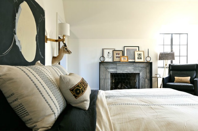 Cozy bedroom with fireplace kellyelko.com