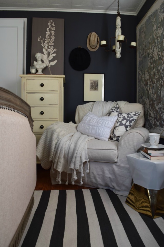 Bedroom reading nook - love the cozy oversized chair kellyelko.com