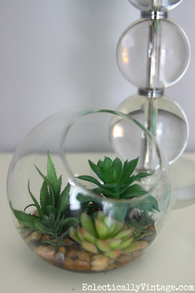 Faux succulent terrarium kellyelko.com