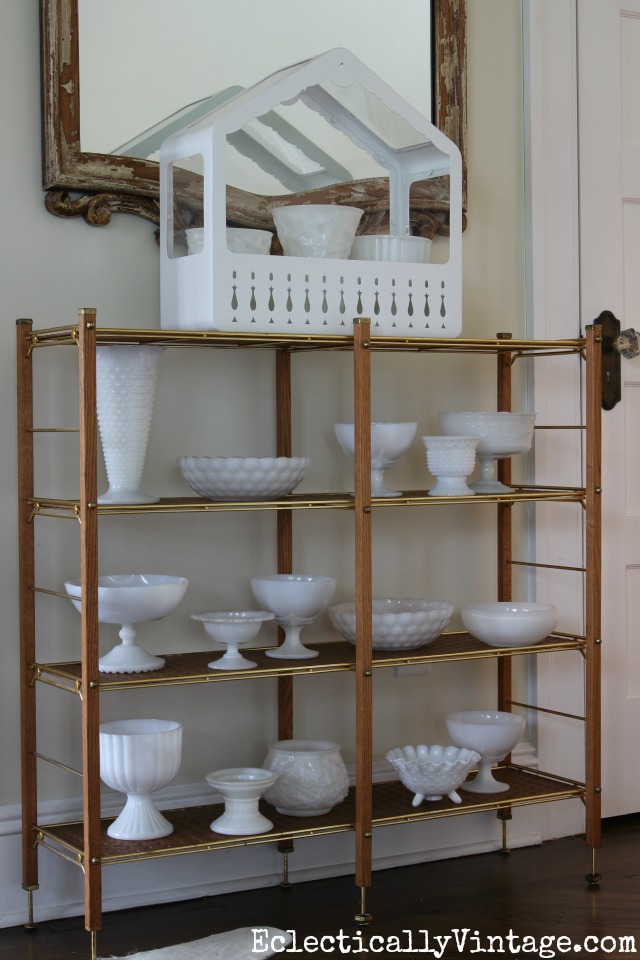 Milk glass collection - looks great when massed together kellyelko.com