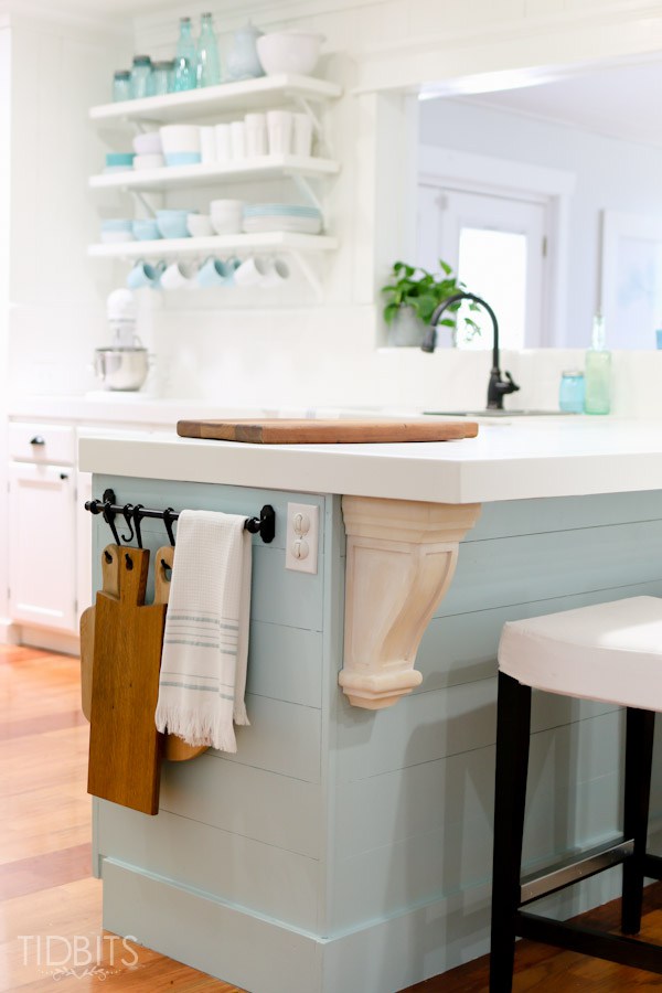 A new corbel adds farmhouse character to a cottage kitchen renovation kellyelko.com