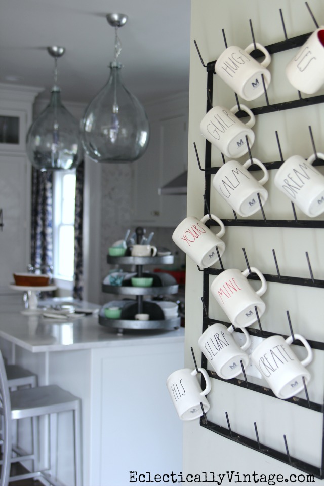 Display your mug collection on a bottle drying rack kellyelko.com