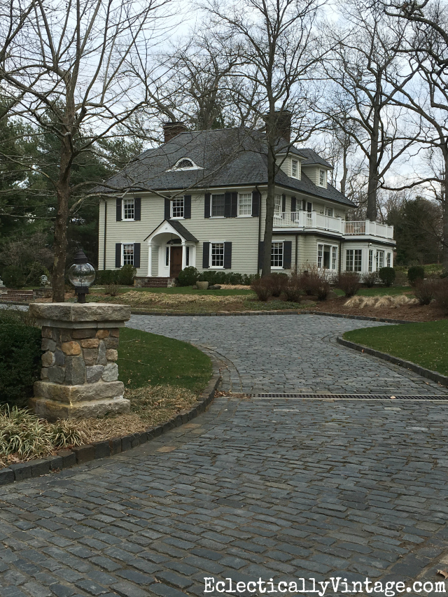 Love the Belgian block driveway leading up to this beautiful old home kellyelko.com