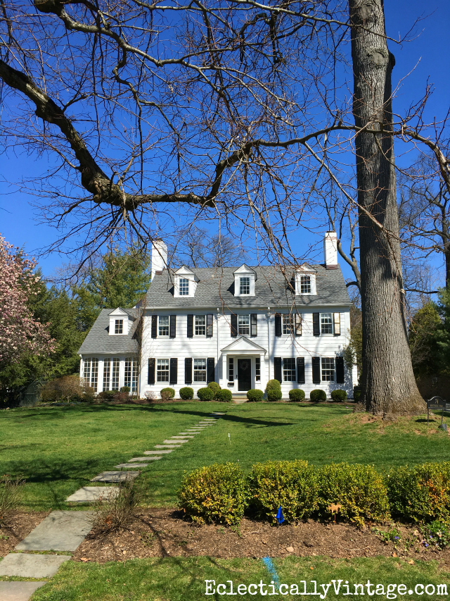 Old House Curb Appeal - love the dormers on this classic black and white home kellyelko.com