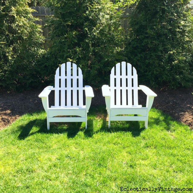 Adirondack chairs in the garden kellyelko.com