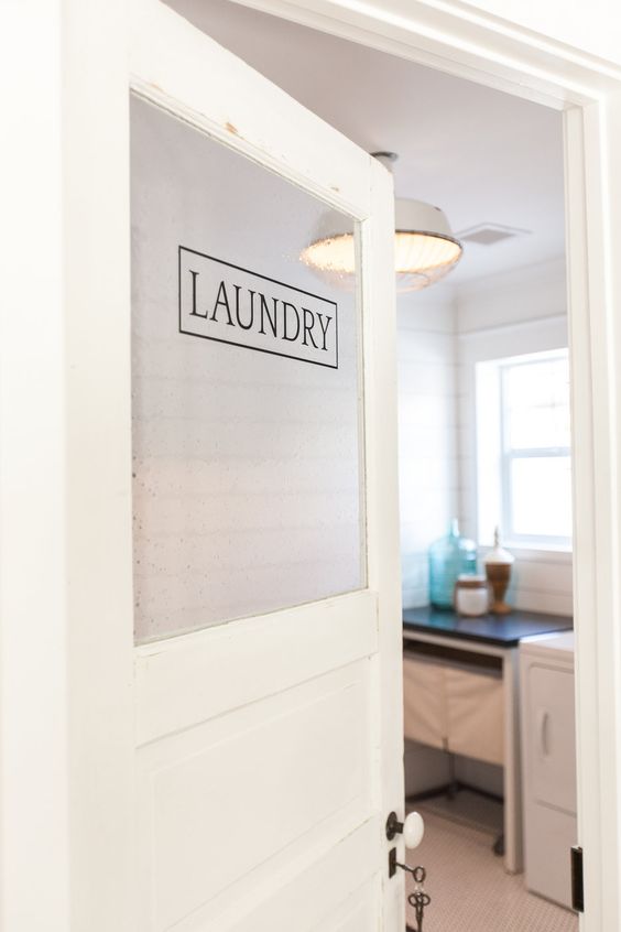 love this glass laundry room door kellyelko.com