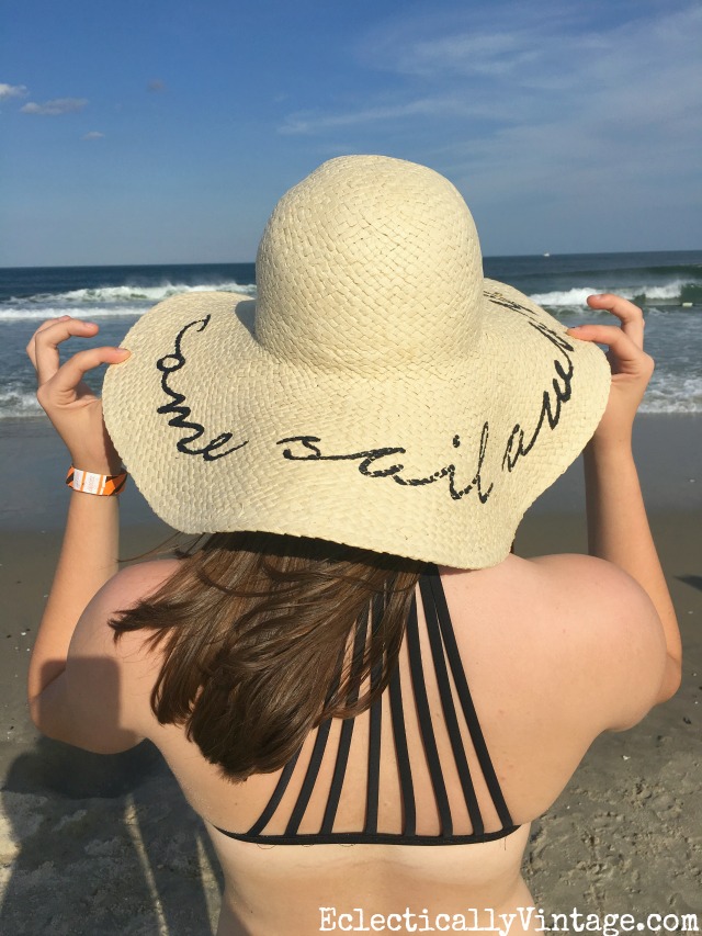 Love this fun floppy Come Sail Away hat - one of her fun summer essentials (I think I need every one) kellyelko.com