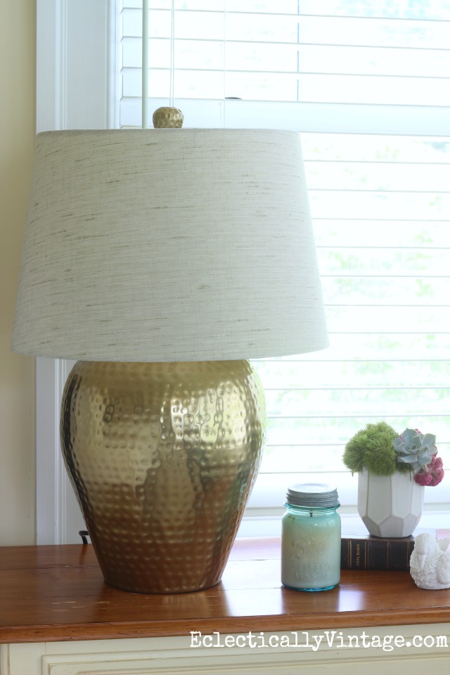 Love this hammered brass lamp kellyelko.com