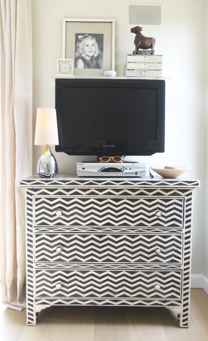 Black and white chevron dresser kellyelko.com